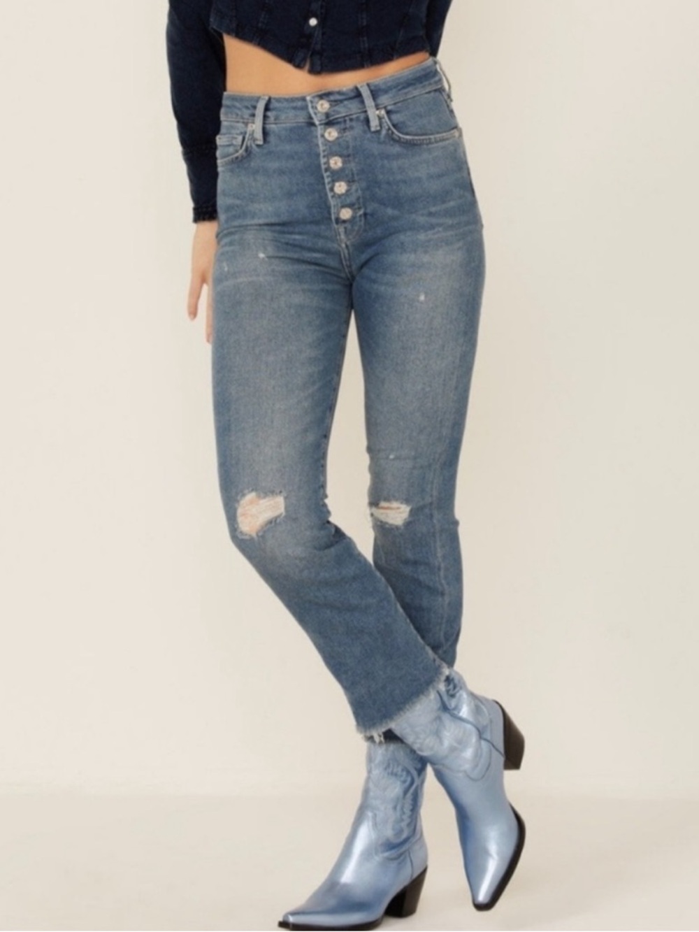 7 For All Mankind Luxe Vintage The Ultra High Rise Slim kick Jeans Size 28
